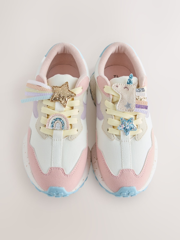 Pink Pastel Unicorn Lace-Up Chunky Trainers - Image 7 of 7