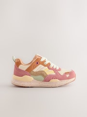 Muted Colourblock Lace-Up Trainers - Image 4 of 8