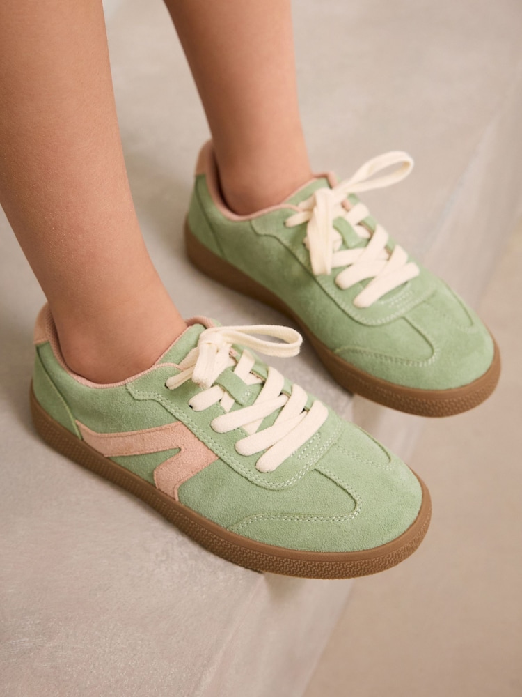 Green/Pink Lace-Up Lifestyle Trainers - Image 1 of 9
