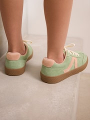 Green/Pink Lace-Up Lifestyle Trainers - Image 4 of 9