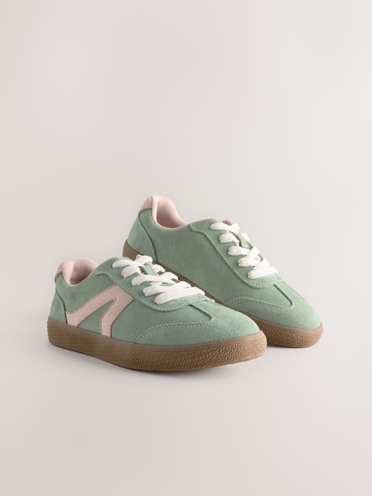 Green/Pink Lace-Up Lifestyle Trainers - Image 6 of 9