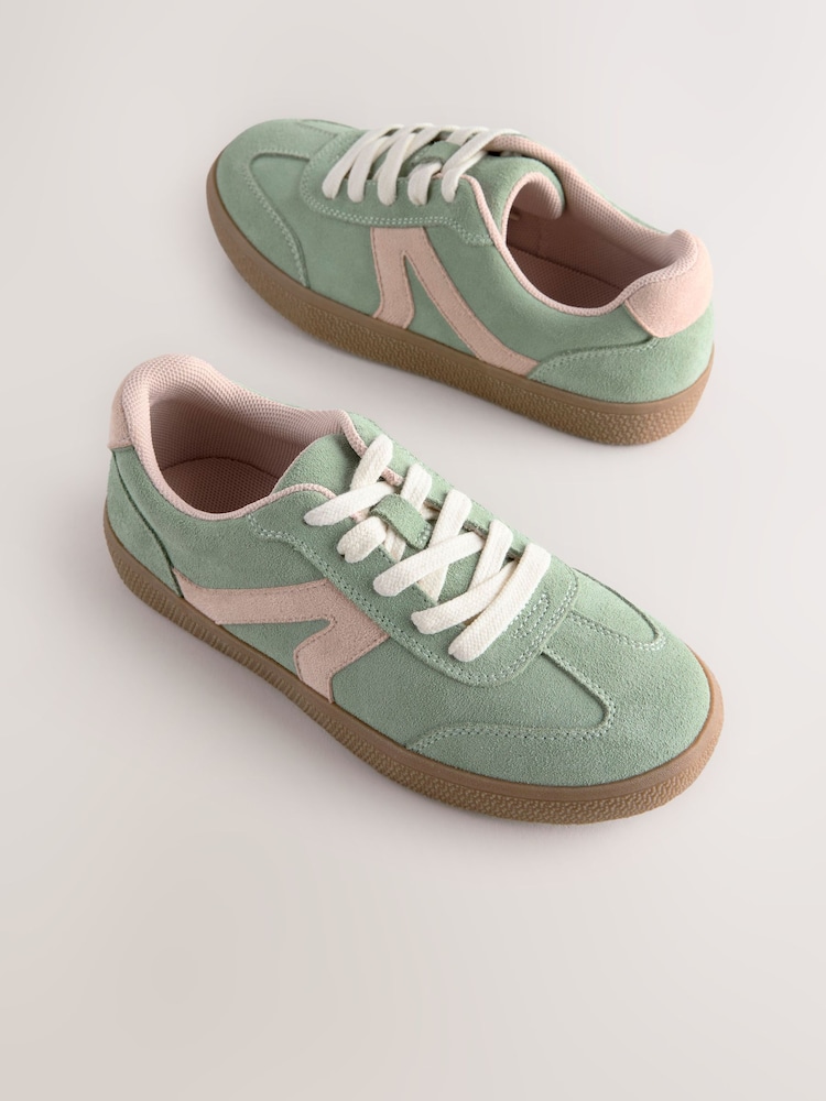 Green/Pink Lace-Up Lifestyle Trainers - Image 7 of 9