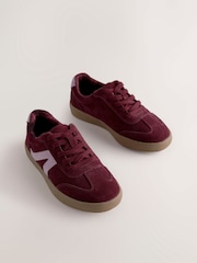 Burgundy Red Lace-Up Lifestyle Trainers - Image 4 of 9
