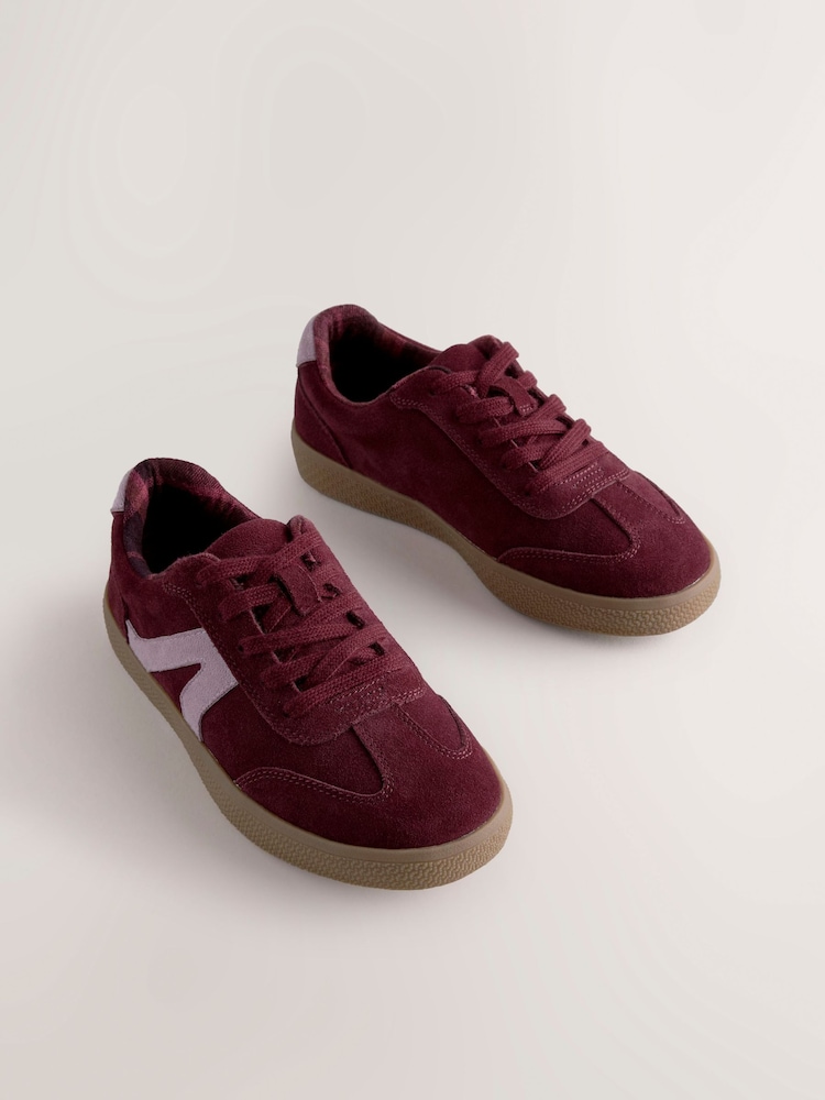Burgundy Red Lace-Up Lifestyle Trainers - Image 4 of 9