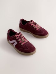 Burgundy Red Lace-Up Lifestyle Trainers - Image 5 of 9