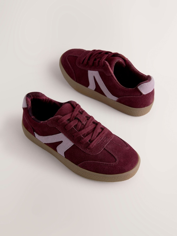 Burgundy Red Lace-Up Lifestyle Trainers - Image 6 of 9