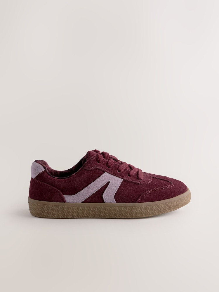 Burgundy Red Lace-Up Lifestyle Trainers - Image 7 of 9