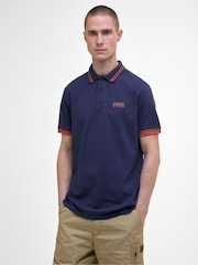 Barbour® International Blue Calibrated 100% Cotton Polo Shirt - Image 1 of 5