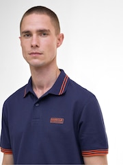 Barbour® International Blue Calibrated 100% Cotton Polo Shirt - Image 3 of 5