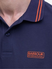 Barbour® International Blue Calibrated 100% Cotton Polo Shirt - Image 4 of 5