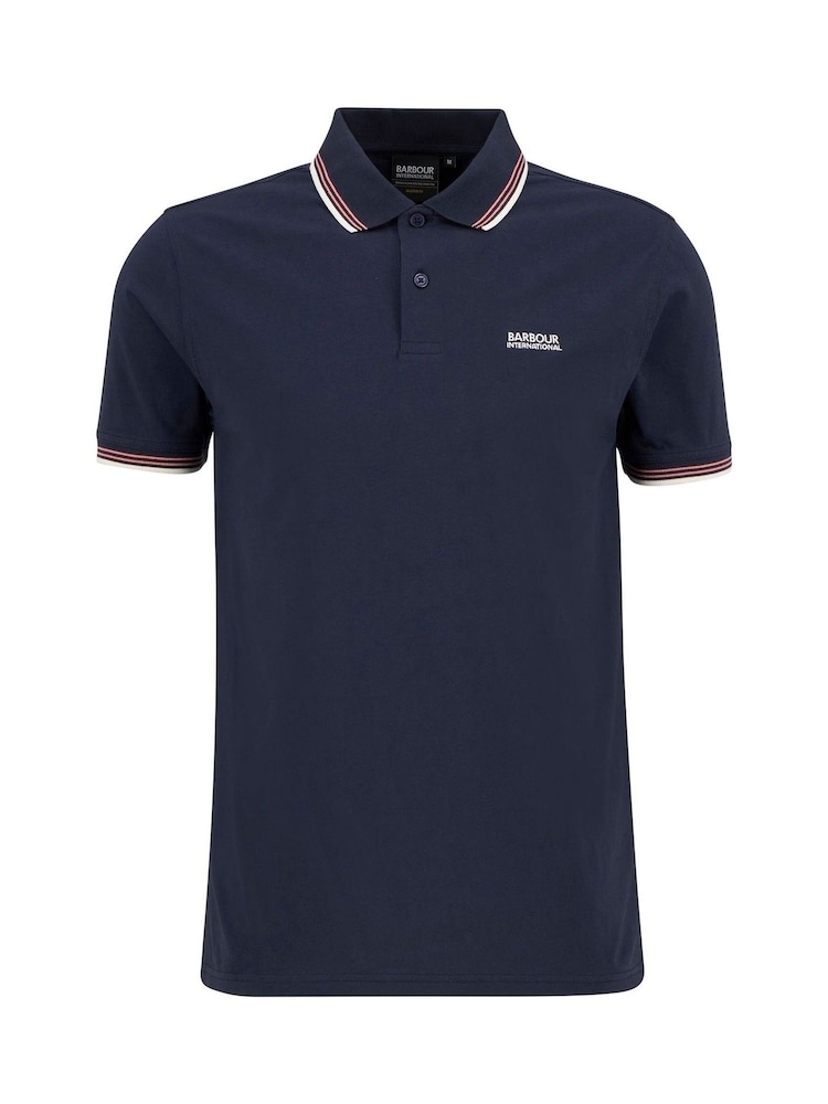 Barbour® International Blue Ethan 100% Cotton Polo Shirt - Image 5 of 5