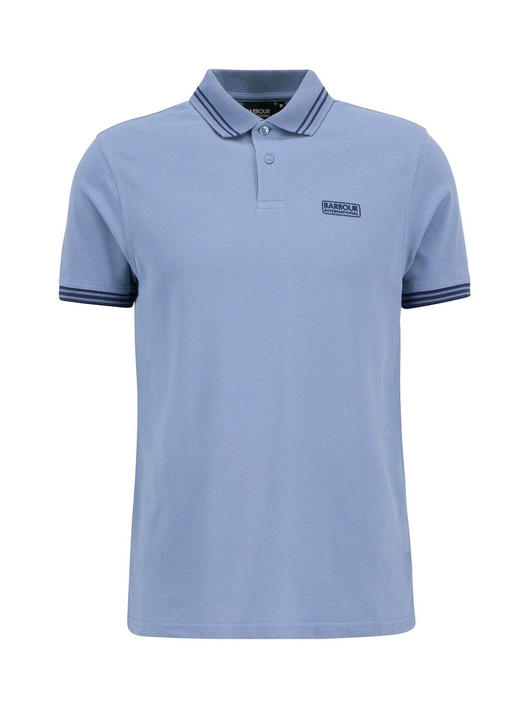 Barbour® International Blue Calibrated 100% Cotton Polo Shirt - Image 5 of 5 Barbour® International Blue Calibrated 100% Cotton Polo Shirt - Image 5 of 5