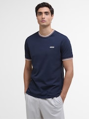 Barbour® International Blue Ethan Tipped 100% Cotton T-Shirt - Image 1 of 5
