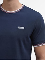 Barbour® International Blue Ethan Tipped 100% Cotton T-Shirt - Image 4 of 5