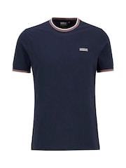 Barbour® International Blue Ethan Tipped 100% Cotton T-Shirt - Image 5 of 5