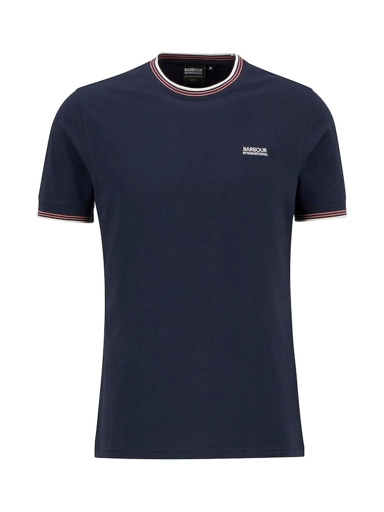 Barbour® International Blue Ethan Tipped 100% Cotton T-Shirt - Image 5 of 5