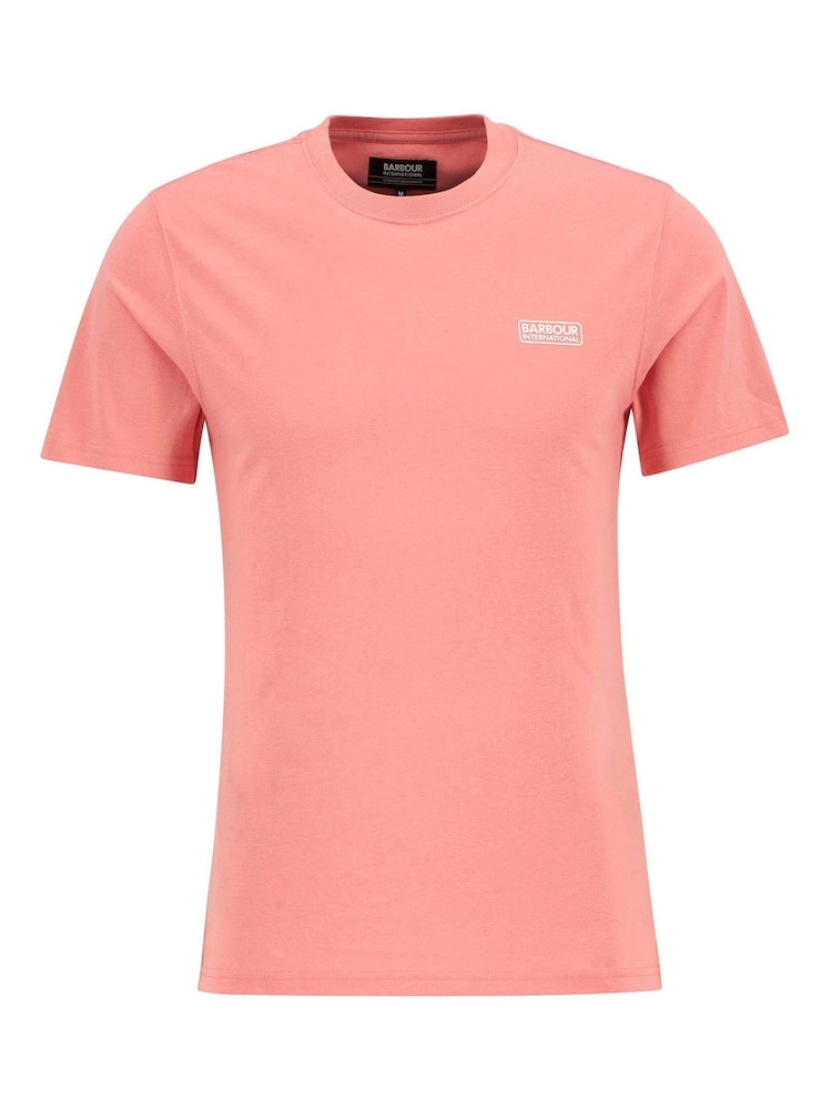 Barbour® International Pink Chest Logo 100% Cotton T-Shirt - Image 5 of 5