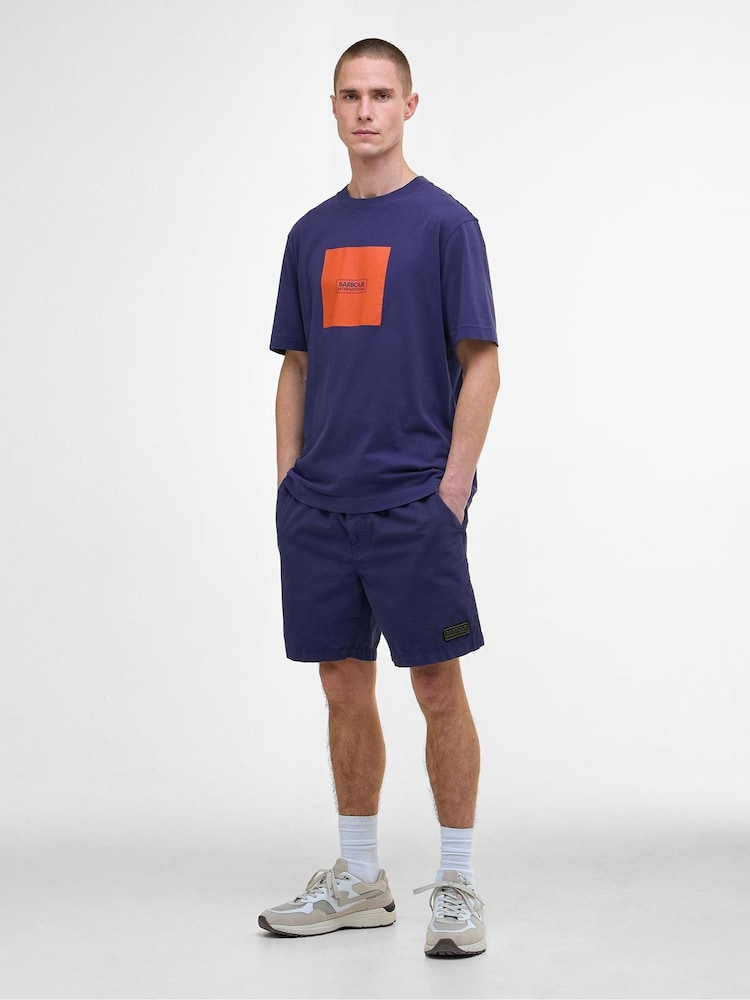 Barbour® International Blue Buckley Garment Dyed 100% Cotton Shorts - Image 1 of 4