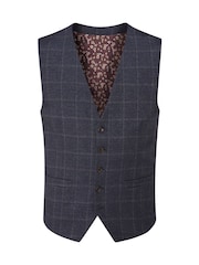 Skopes Grey Single Breasted Thoresby Ultimate Comfort Check Suit Waistcoat - Image 4 of 5