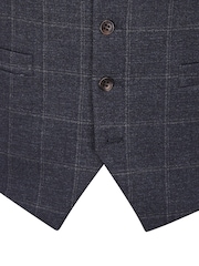 Skopes Grey Single Breasted Thoresby Ultimate Comfort Check Suit Waistcoat - Image 5 of 5