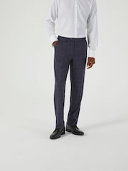Skopes Blue Tailored Fit Thoresby Ultimate Comfort Check Suit Trousers - Image 4 of 6