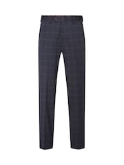 Skopes Blue Tailored Fit Thoresby Ultimate Comfort Check Suit Trousers - Image 5 of 6