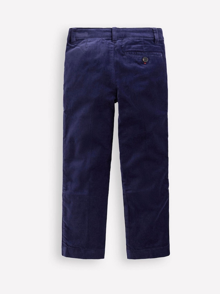 Boden Blue 100% Cotton Smart Pleated Trousers - Image 2 of 3