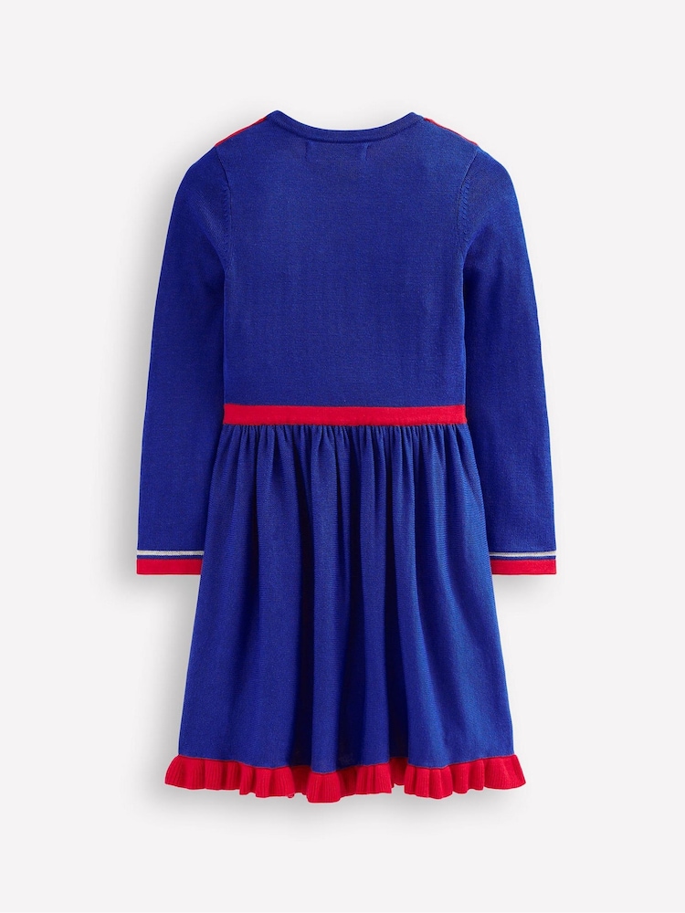Boden Blue Nutcracker Knitted Dress - Image 2 of 3 Boden Blue Nutcracker Knitted Dress - Image 2 of 3