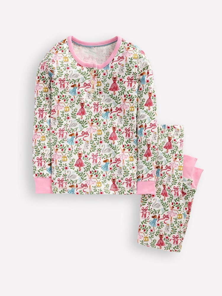 Boden Cream Snug Henley Ballet 100% Cotton Pyjamas - Image 1 of 3