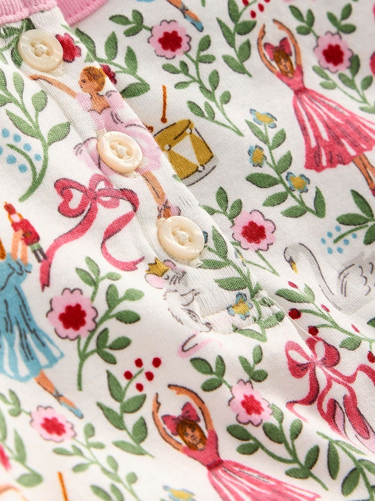 Boden Cream Snug Henley Ballet 100% Cotton Pyjamas - Image 3 of 3