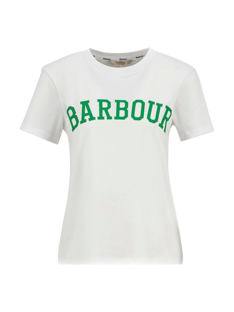 Barbour® White Bailey Varsity 100% Cotton T-Shirt - Image 4 of 4