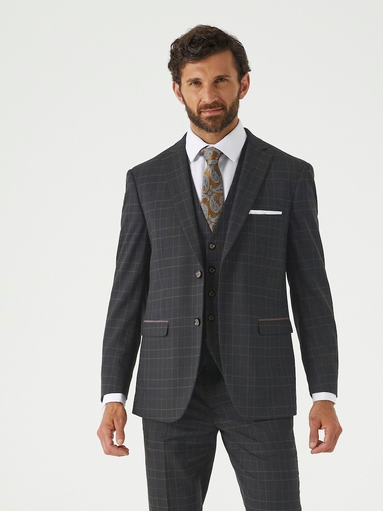 Skopes Green Casey Suit Tailored Jacket Windowpane Check - Image 1 of 5