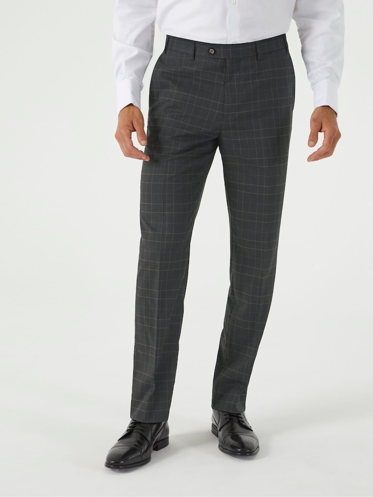 Skopes Green Casey Suit Tailored Trousers Windowpane Check - Image 1 of 4