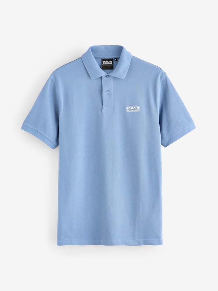 Barbour® International Blue Essential 100% Cotton Polo Shirt - Image 2 of 2 Barbour® International Blue Essential 100% Cotton Polo Shirt - Image 2 of 2