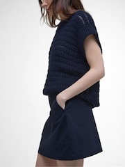 Barbour® Blue Mini Cary 100% Cotton Skirt - Image 3 of 5