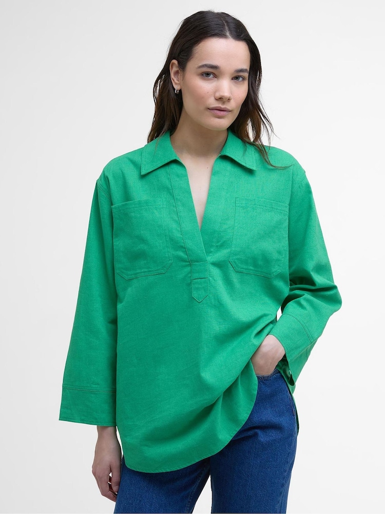 Barbour® Green Cecile Tunic Shirt - Image 1 of 5