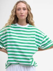 Barbour® Green Oversized Abby Stripe Top - Image 1 of 5
