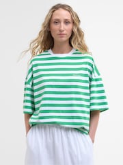 Barbour® Green Oversized Abby Stripe Top - Image 3 of 5