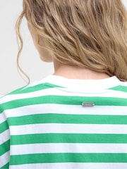 Barbour® Green Oversized Abby Stripe Top - Image 4 of 5