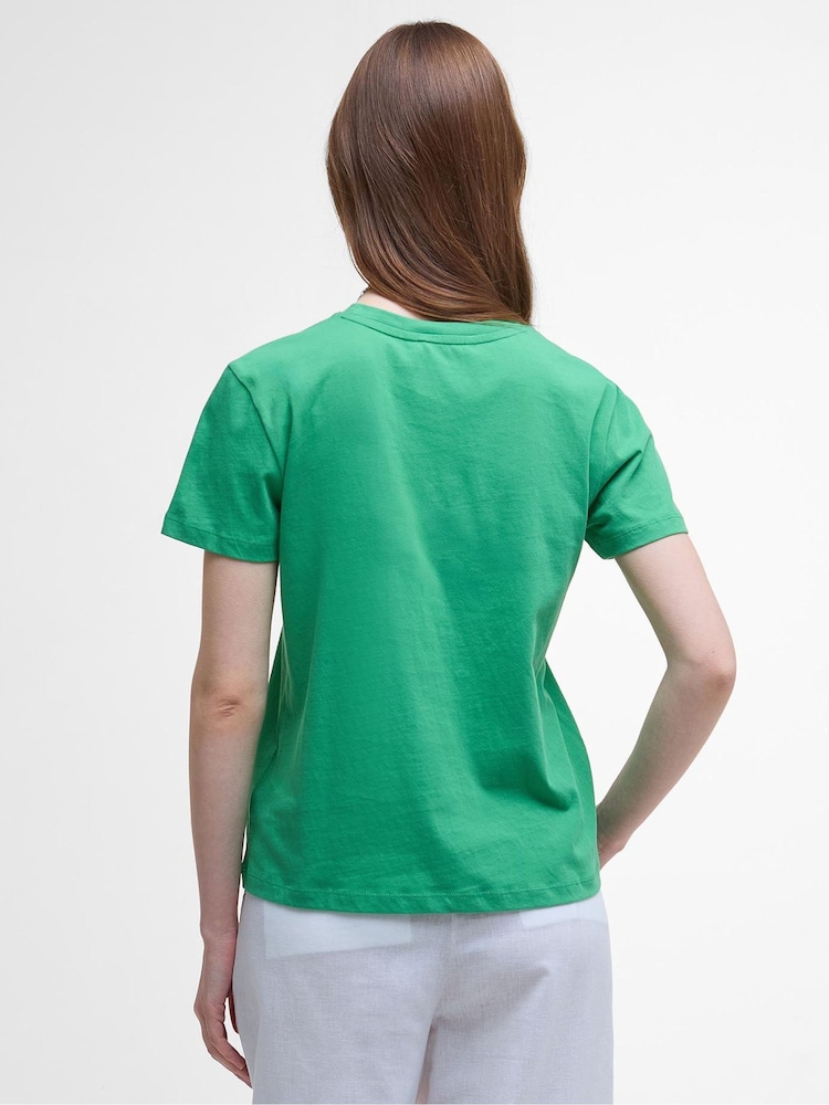 Barbour® Green Bailey Varsity 100% Cotton T-Shirt - Image 2 of 4