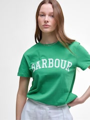 Barbour® Green Bailey Varsity 100% Cotton T-Shirt - Image 3 of 4