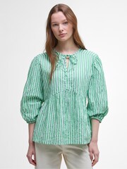 Barbour® Green Daison Seersucker Stripe Top - Image 1 of 5