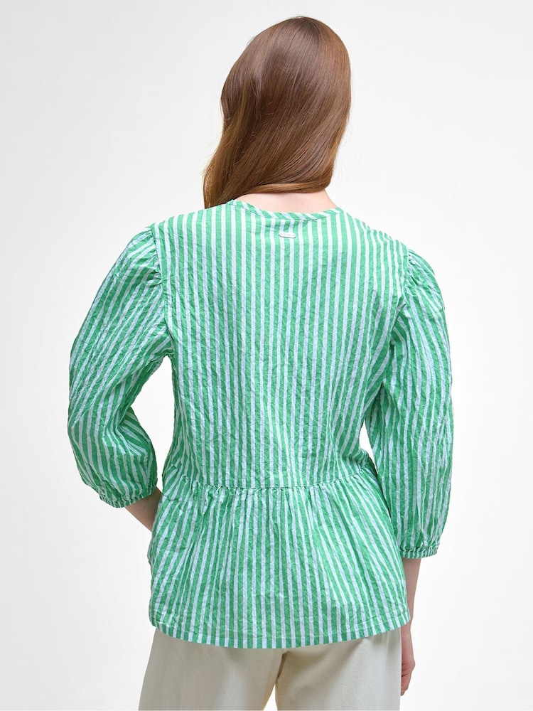 Barbour® Green Daison Seersucker Stripe Top - Image 2 of 5