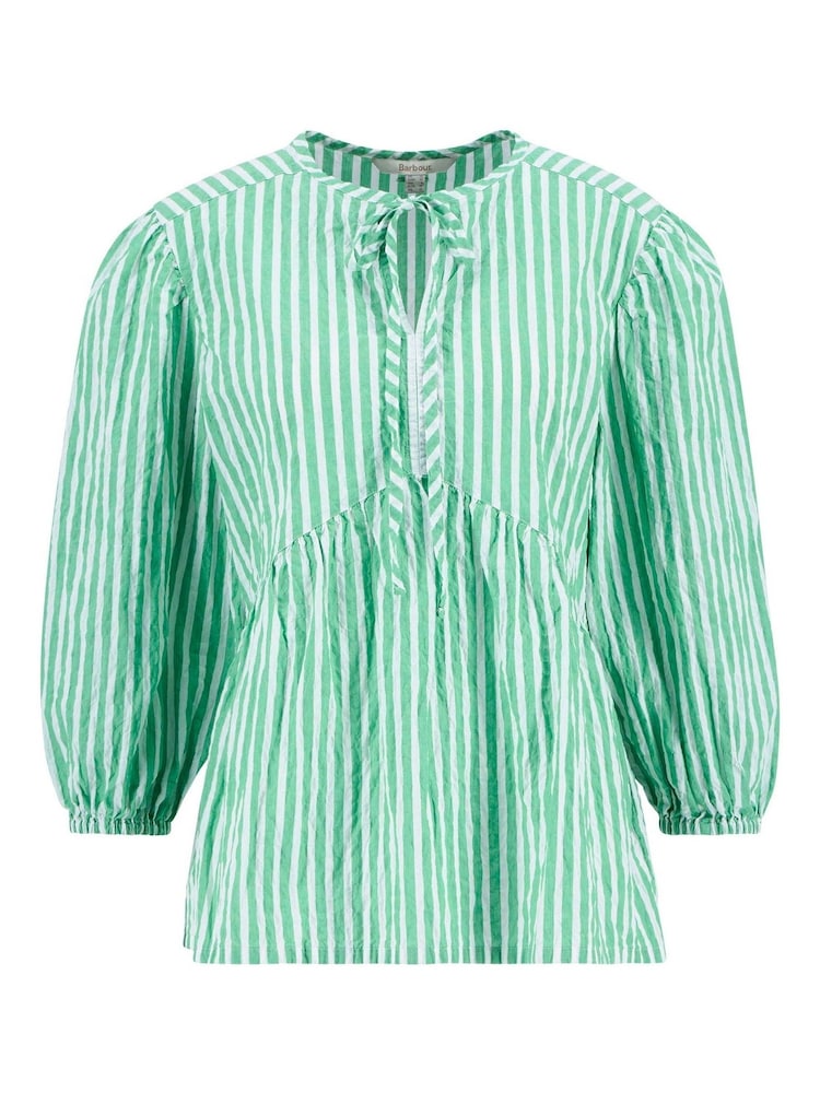 Barbour® Green Daison Seersucker Stripe Top - Image 5 of 5
