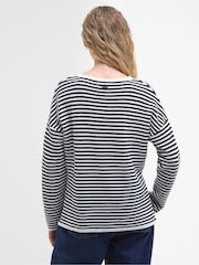 Barbour® Blue Marine Stripe Knitted 100% Cotton Jumper - Image 2 of 5