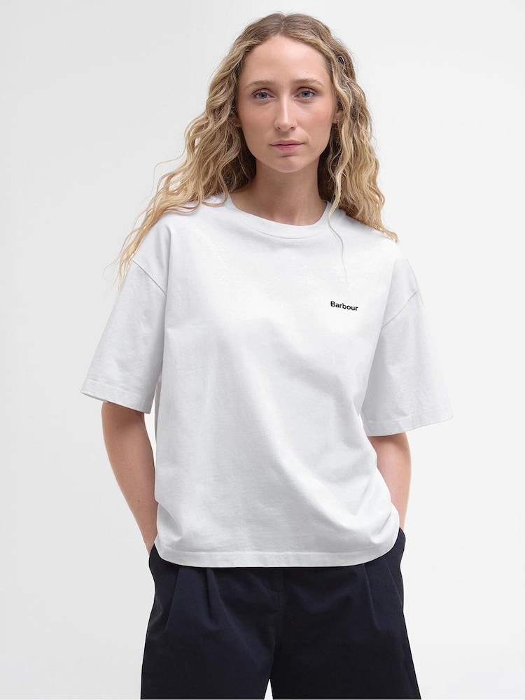Barbour® White Oversized Jema 100% Cotton Top - Image 1 of 5