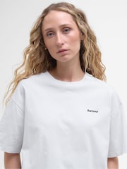 Barbour® White Oversized Jema 100% Cotton Top - Image 3 of 5