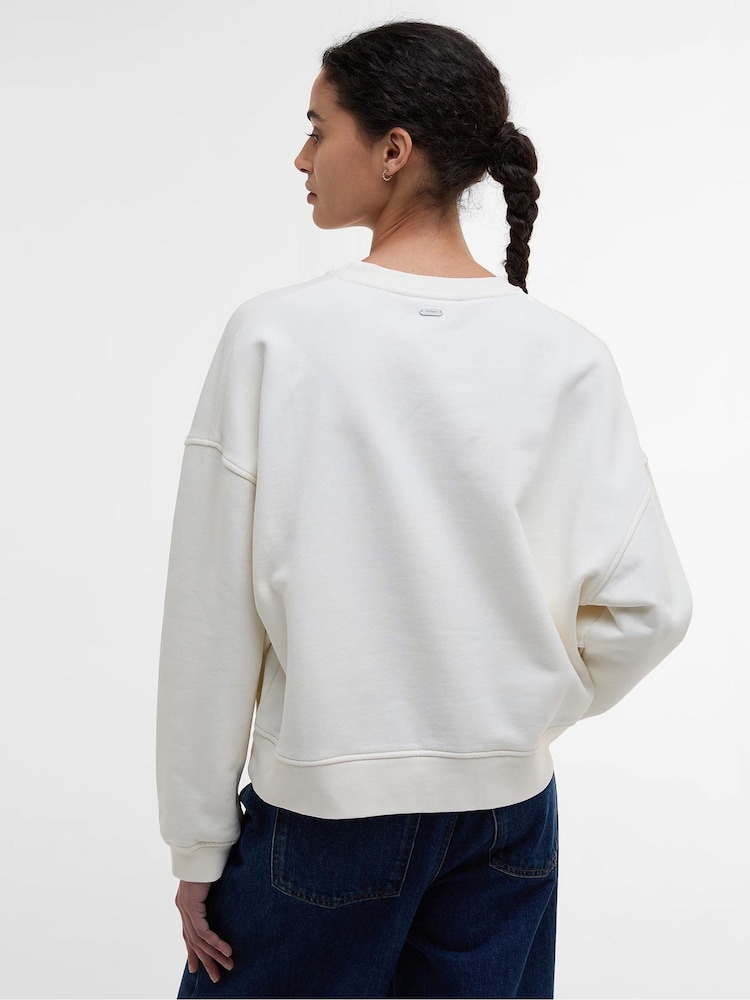 Barbour® Natural Silverdale Varsity 100% Cotton Sweatshirt - Image 2 of 5