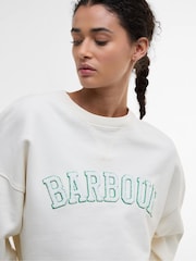 Barbour® Natural Silverdale Varsity 100% Cotton Sweatshirt - Image 3 of 5