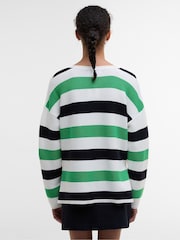 Barbour® Green Marine Stripe Knitted 100% Cotton Jumper - Image 2 of 5